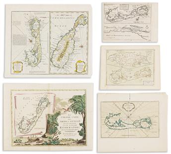 (BERMUDA.) Group of 5 eighteenth-century engraved maps.                                                                                          
